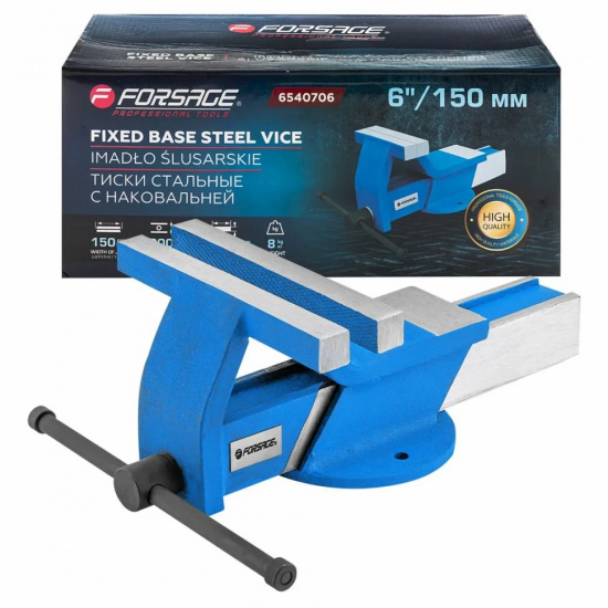 FORSAGE Тиски стальные с наковальней 6"-150мм F-6540706 - 1