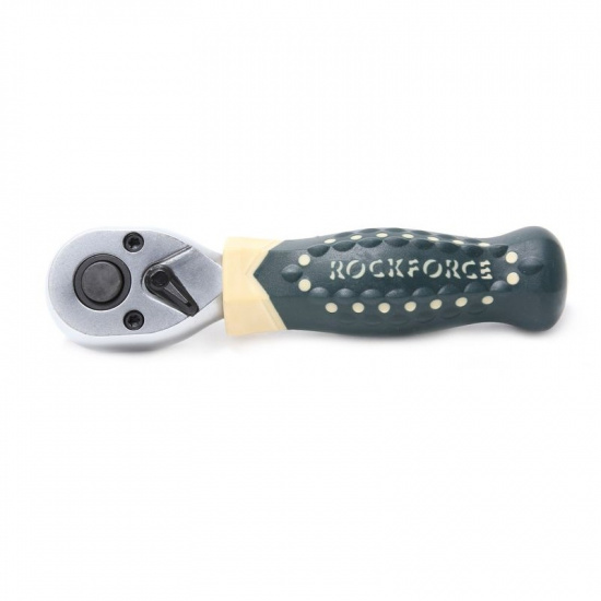 ROCK FORCE Трещотка реверсивная короткая с резиновой ручкой 1/2" (L-170мм 72зуб) RF-802419 - 1