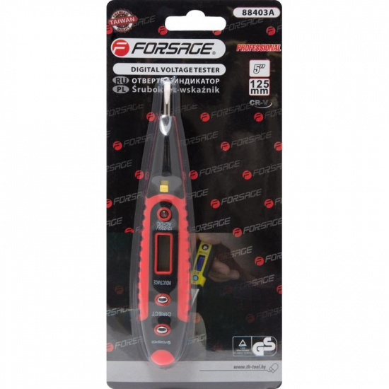 FORSAGE Отвертка-индикатор с подсветкой 3.5мм 5"-125мм (12-24V ), в блистере F-88403A - 1