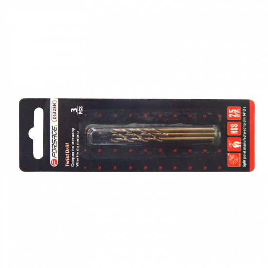 FORSAGE Сверло по металлу 2.5мм HSS+Co (3шт) F-DS325H - 1
