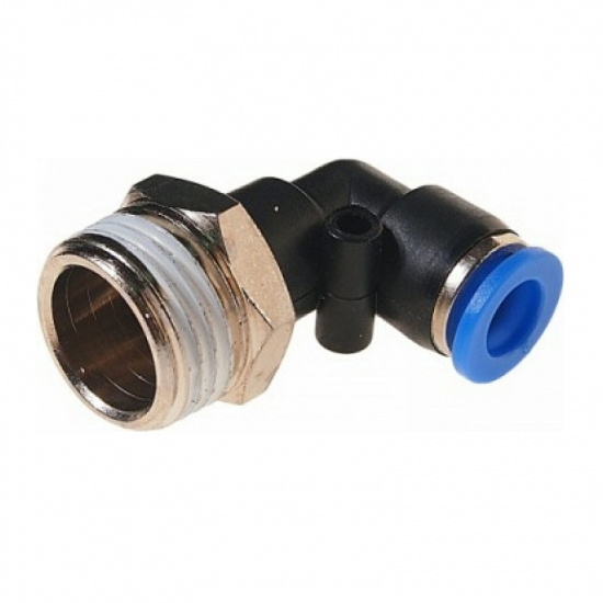 ROCK FORCE Фитинг  угловой для пластиковых трубок 4мм с наружной резьбой 1/8" RF-SPL04-01 - 1