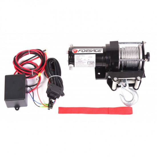 FORSAGE Лебедка автомобильная 1.2Т, 12V  (стальной трос) F-TRH92500 - 1