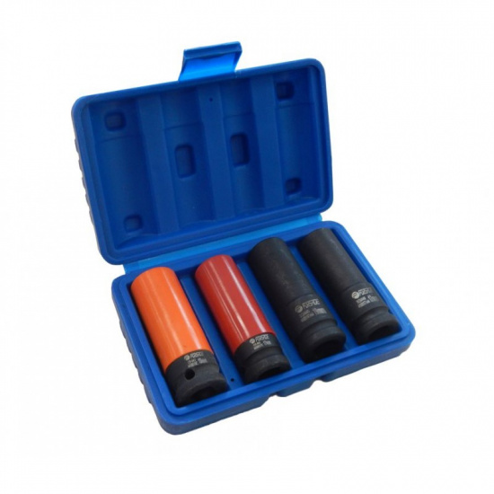FORSAGE 1/2" Набор головок ударных тонкостенных 4 пр.(6гр.)(17,19+17.19 в защитном кожухе ) сталь повышенной прочности 440SCM F-4032TH44 - 1