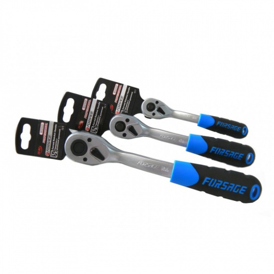 FORSAGE Трещотка 1/2" реверсивная с резиновой ручкой (72зуб., L-250мм) F-802422 - 1