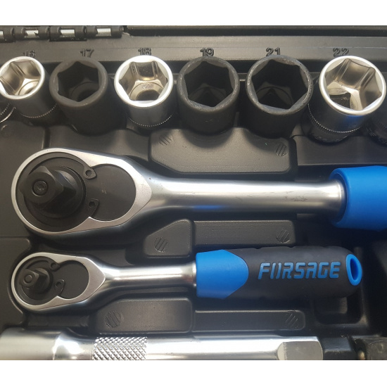 FORSAGE 1/4",1/2" Набор инструмента 108+6пр. (6гр.)+(головка-бита1/4":T40;биты 5/16":М5,6,8,10,12,14;головка 1/2"8мм;ключиГ-обр.:4,5,6мм,T20H,T25H) F-41082-5 PREMIUM - 1