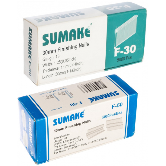 SUMAKE Гвоздь T-20 для F16/50;F16/64 20х1.4х1.6MM , 2500 шт/уп - 1