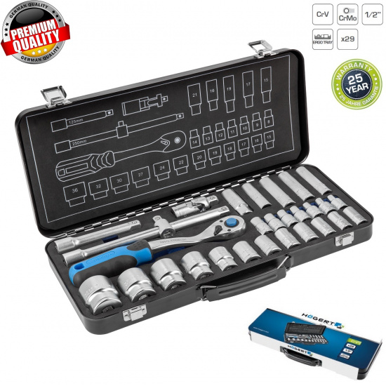 HOGERT TECHNIK Набор инструментов, 29 шт., 1/2" HT1R480 - 1