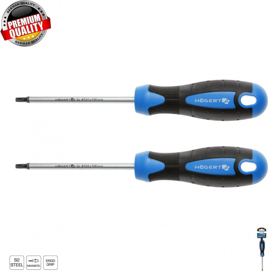 HOGERT TECHNIK Отвертка TORX T30, 100 мм, сталь S2 HT1S058 - 1