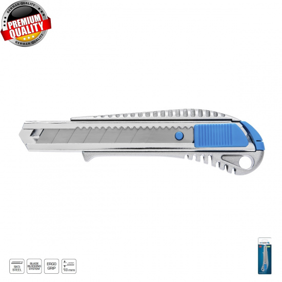 HOGERT TECHNIK Нож с отламывающимся лезвием 18 мм, металлический корпус, 1 лезвие SKS HT4C606 - 1