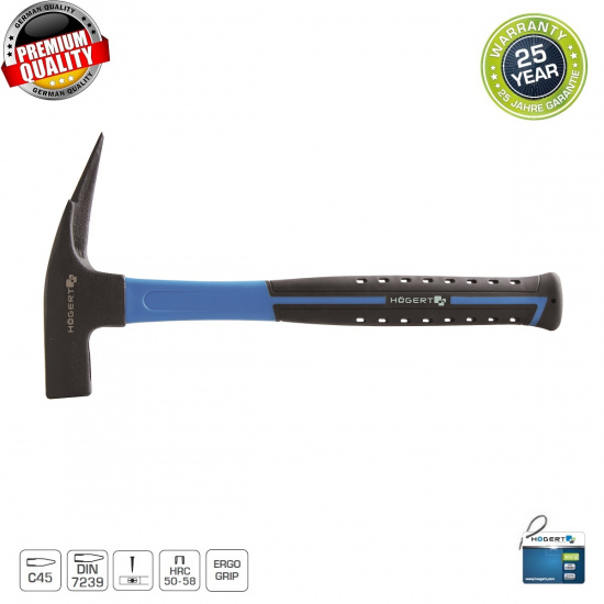 HOGERT TECHNIK Молоток плотника 600 г с рукояткой из стекловолокна HT3B030 - 1