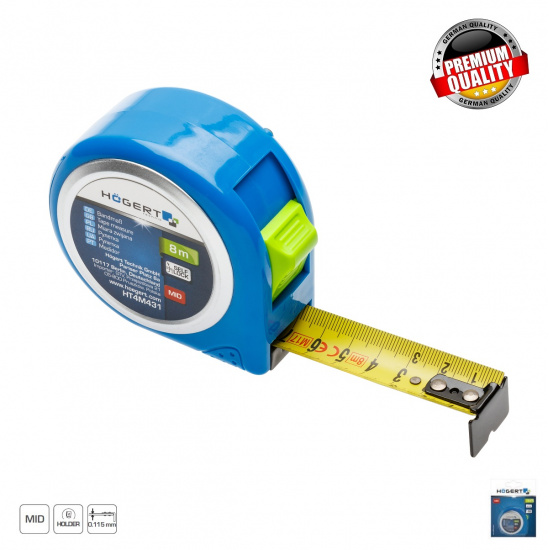 HOGERT TECHNIK Рулетка 8 м, 25 мм, MID HT4M431 - 1