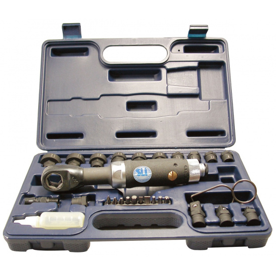 SUMAKE Пневмогайковерт угловой ST-5510K  (1/4") с набором 10 сквозных головок - 1