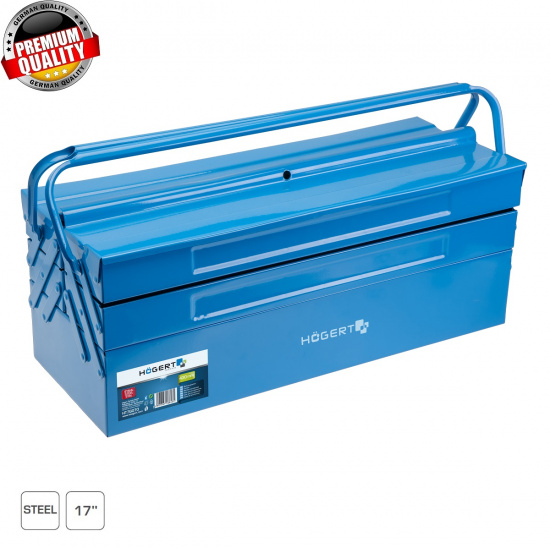 HOGERT TECHNIK Ящик для инструментов металлический 5 отделений 43 х 20 х 20 см HT7G070 - 1