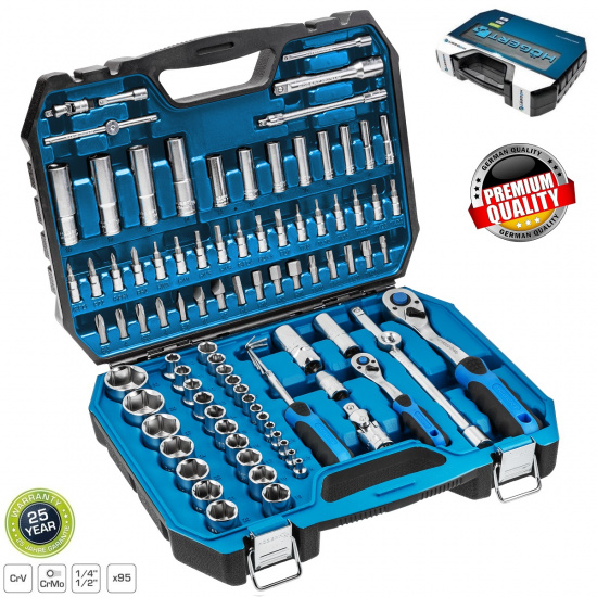 HOGERT TECHNIK Набор инструментов 95 шт., 1/4", 1/2"  HT1R426 - 1