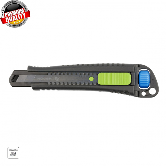 HOGERT TECHNIK Нож с отламывающимся лезвием 18 mm, цинк, SK4 черный стальное лезвие HT4C614 - 1