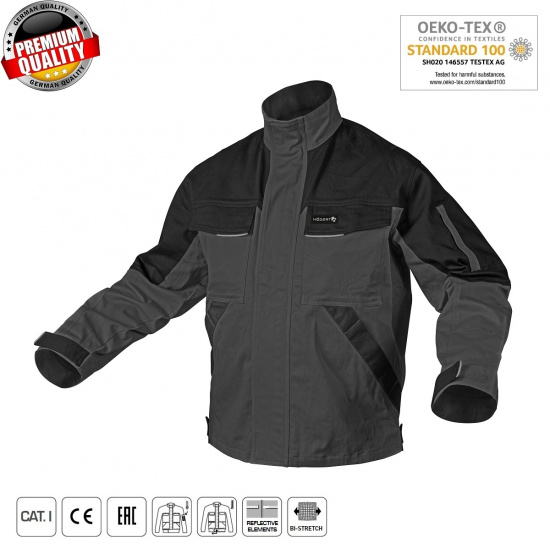 HOGERT TECHNIK Куртка рабочая серая, размер XL HT5K284-1-XL - 1