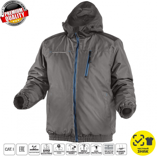 HOGERT TECHNIK MOZEL Утепленная куртка-бомбер графит XL HT5K242-XL - 1