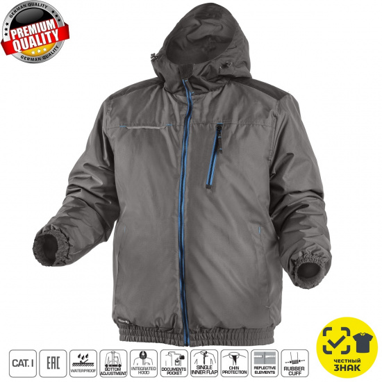 HOGERT TECHNIK MOZEL Утепленная куртка-бомбер графит 2XL HT5K242-2XL - 1