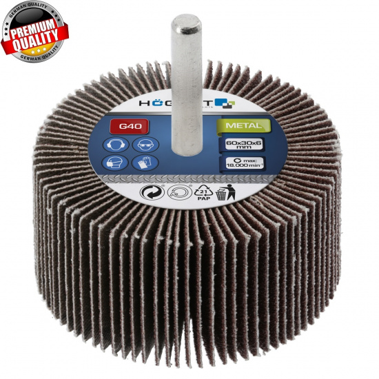 HOGERT TECHNIK Круг  шлифовальный лепестковый на шпильке 60x30x6 G120 HT8D014 - 1