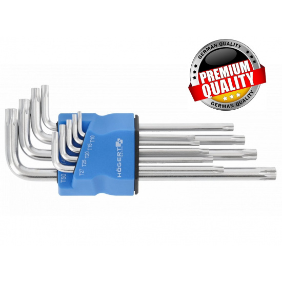 HOGERT TECHNIK Набор Г-образных длинных ключей TORX  S2,, 9 шт. HT1W830 - 1