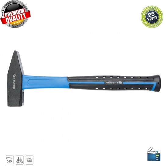 HOGERT TECHNIK Молоток слесарный 1500 г.с рукояткой из стекловолокна HT3B038 - 1