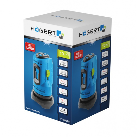 HOGERT TECHNIK Нивелир лазерный, красный 10м HT4M070 - 1