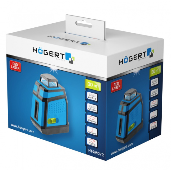 HOGERT TECHNIK Нивелир лазерный, красный 30м 3D HT4M072 - 1