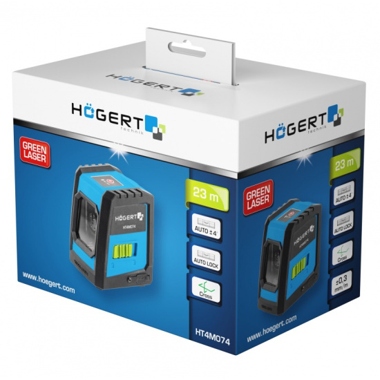 HOGERT TECHNIK Нивелир лазерный, зеленый 23м HT4M074 - 1