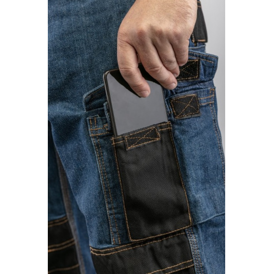 HOGERT TECHNIK EMS Брюки рабочие джинсовые синие 2XL (56) HT5K355-1-2XL - 1