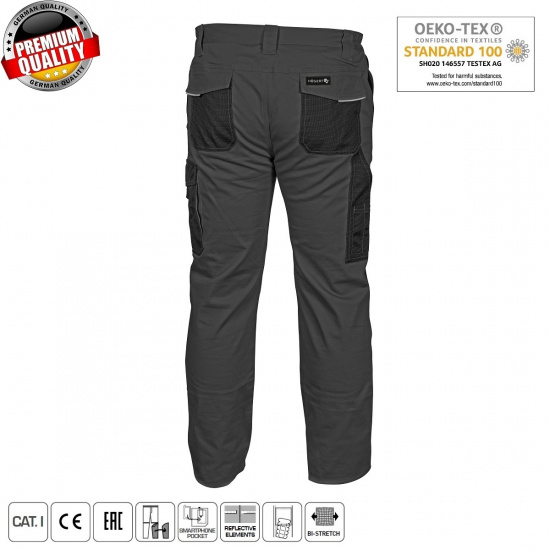 HOGERT TECHNIK EDGAR Брюки рабочие темно-серые 2XL (56) HT5K279-2-2XL - 1