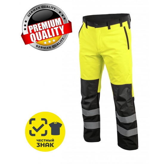 HOGERT TECHNIK TRAUN Брюки сигнальные SOFTSHELL желтые M (50) HT5K337-M - 1