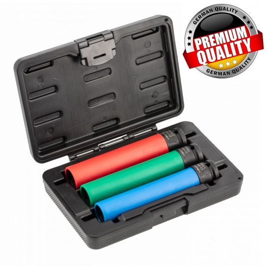 HOGERT TECHNIK Набор длинных ударных головок для литых дисков 3 шт., 1/2'' HT4R106 - 1