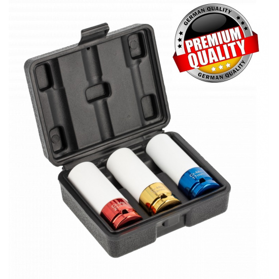 HOGERT TECHNIK Набор ударных головок для литых дисков 3 шт., 1/2'' HT4R107 - 1