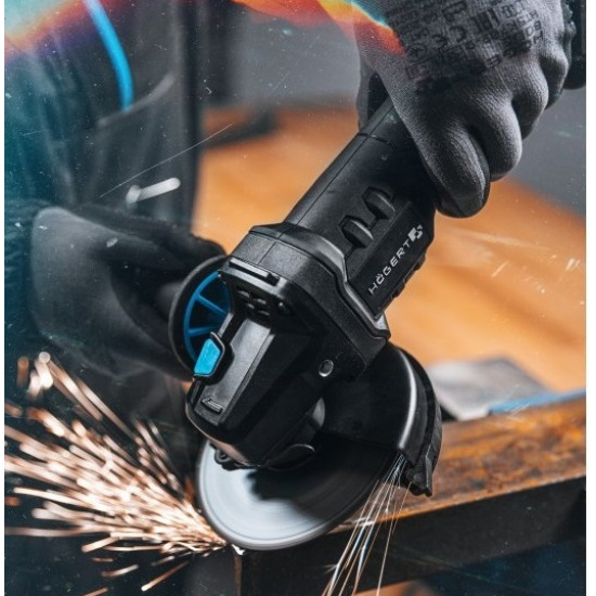 HOGERT TECHNIK Аккумуляторная бесщеточная углошлифмашина 125 MM 18В с лопаточным выключателем HT2E232-0AG - 1
