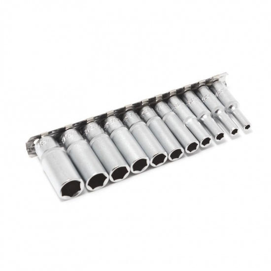FORSAGE 1/4" Набор головок глубоких 11пр. (6 гр.)(4,5,5.5,6-13мм), на планке F-21115-5 - 1
