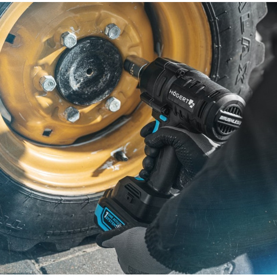 HOGERT TECHNIK Аккумуляторный бесщеточный ударный гайковерт 1000 Нм 18В HT2E227-0IW - 1