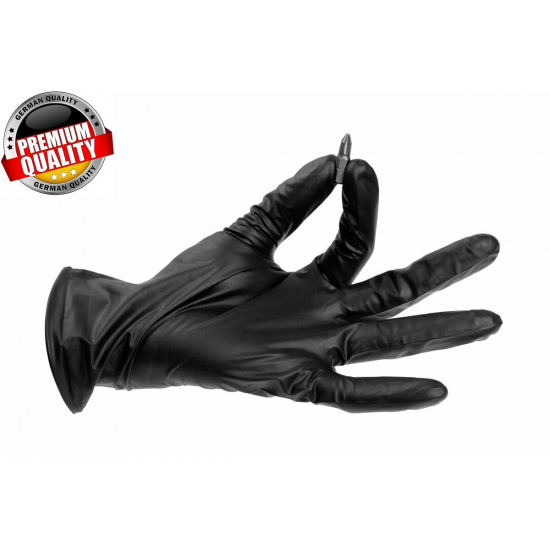 HOGERT TECHNIK WENNE Одноразовые перчатки нитриловые черные (100 шт в упаковке) M HT5K776-M - 1