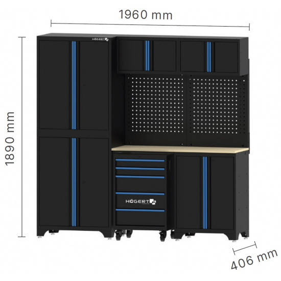 HOGERT TECHNIK Набор мебели для мастерской — модуль A HT7G580A - 1
