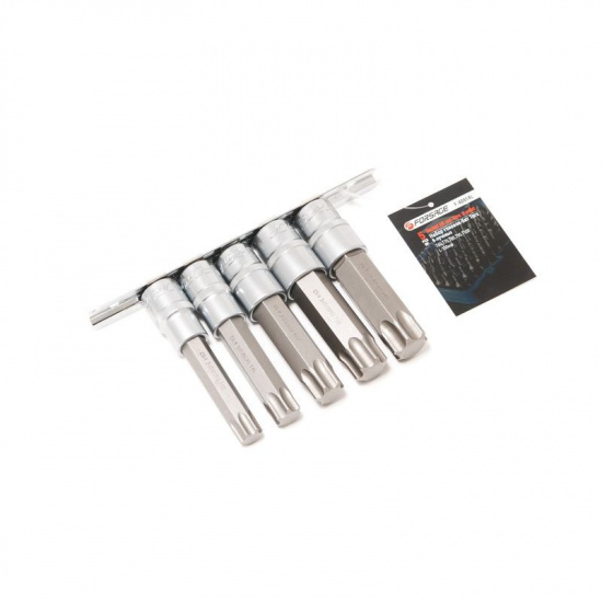 FORSAGE Набор головок-бит Torx 6-лучевых, 5 пр.(Т60,Т70,Т80,Т90,Т100; L-100мм) 1/2", на планке F-40914L - 1