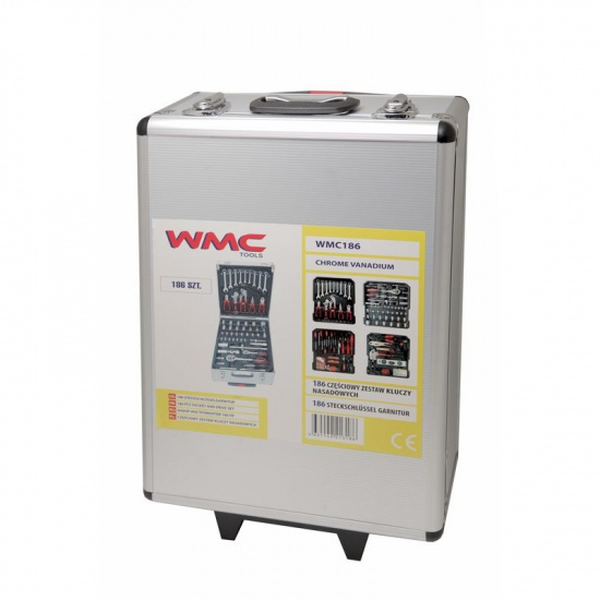 WMC TOOLS Набор инструментов 186пр. 1/4" 1/2" (6-гр.) (4-30мм) "Дорожный кейс" WMC186 - 1