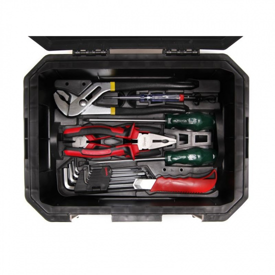 WMC TOOLS Набор инструментов 65пр.1/2"(8-32мм; ключи:8-19мм;шарнирно-губцевый инстр.;отвертки+лопата 9в1,перчатки; кейс-слесарный стул max нагр.120кг)в кейсе 4065C - 1