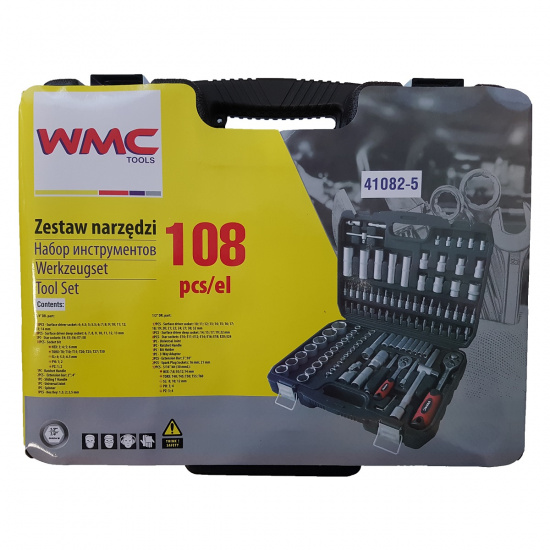 WMC TOOLS Набор инструментов 108пр. 1/2'', 1/4'' (6гр.)(4-32мм) 41082-5 - 1