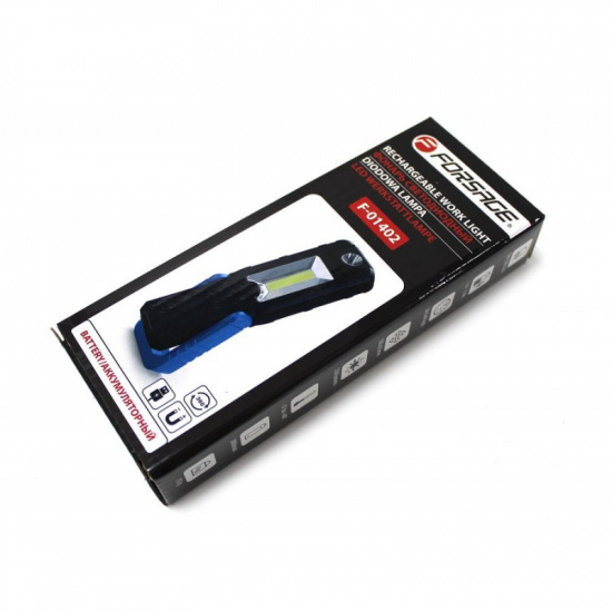 FORSAGE Лампа светодиодная аккумуляторная(5W COB+1W,магнит,180гр.,250Lm,2000mAh,зарядка12V,время раб.3ч,время заряд.2-3ч,защита гнезда зарядки) F-01402 - 1