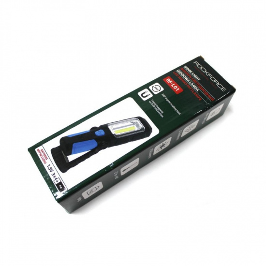 ROCK FORCE Лампа светодиодная (4W COB LED+1W,2 магнита,крючок,180гр.,250Lm,1.5V, 3хАА, ) RF-L01 - 1