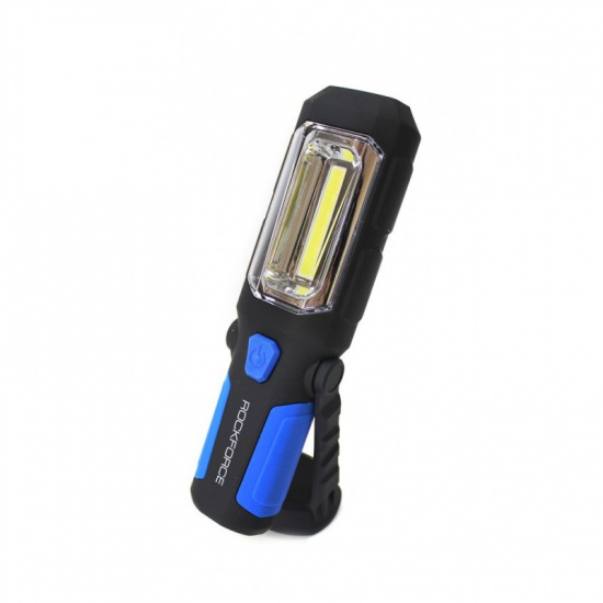 ROCK FORCE Лампа светодиодная аккумуляторная(4W COB+1W,2 магнита,крючок,180гр.,250Lm,2000mAh,зарядка12V,время раб.5ч,время заряд.3ч) RF-L02 - 1