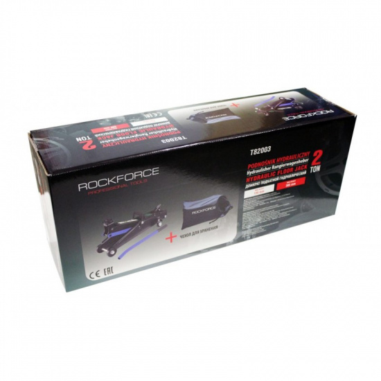 ROCK FORCE Домкрат подкатной гидравлический 2т (h min 135мм, h max 385мм) RF-T82003(new) - 1