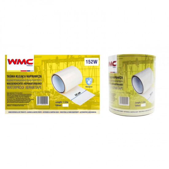 WMC TOOLS Лента водонепроницаемая ремонтная ПВХ 10смх1.52м (белая) 152W - 1