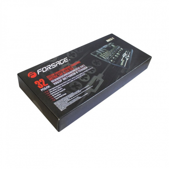 FORSAGE Набор метчиков и плашек 32 пр. (метрич.) (М3х0.5,М4х0.7,М5х0.8,М6х1.0,М8х1.25,М10х1.5,М12х1.75) пр в металлическом кейсе F-M032-1 - 1