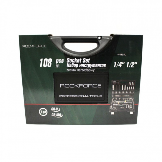 ROCK FORCE Набор инструментов с телескопическими трещотками 108пр.1/4''&1/2''(6гр.)(4-32мм) RF-41082-5L(бух.код 48321) - 1
