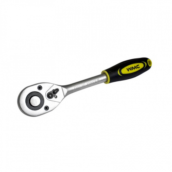 WMC TOOLS Трещотка реверсивная с резиновой ручкой 1/4''(L-155мм,24зуб.) 80224 - 1